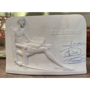 Lladro' "Don Quixote" 1985 Collectors Society Plaque, All 3 Brothers Signatures